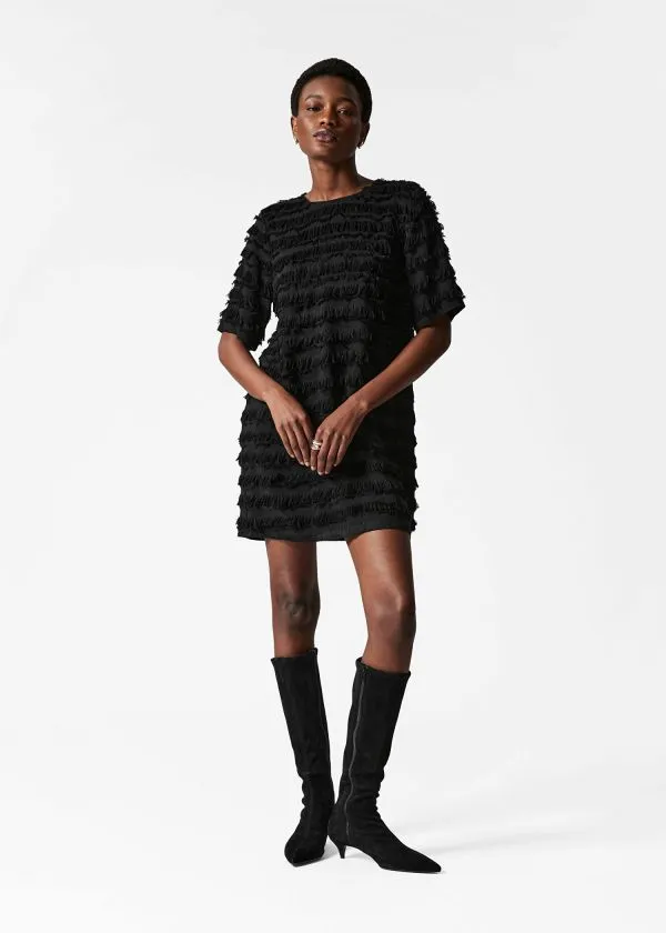 Women Dresses and Other Stories Fringed Mini Dress Black