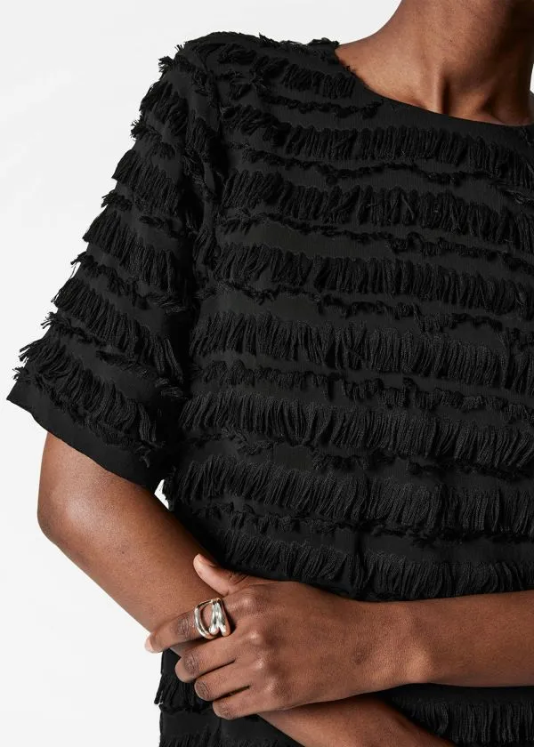 Women Dresses and Other Stories Fringed Mini Dress Black
