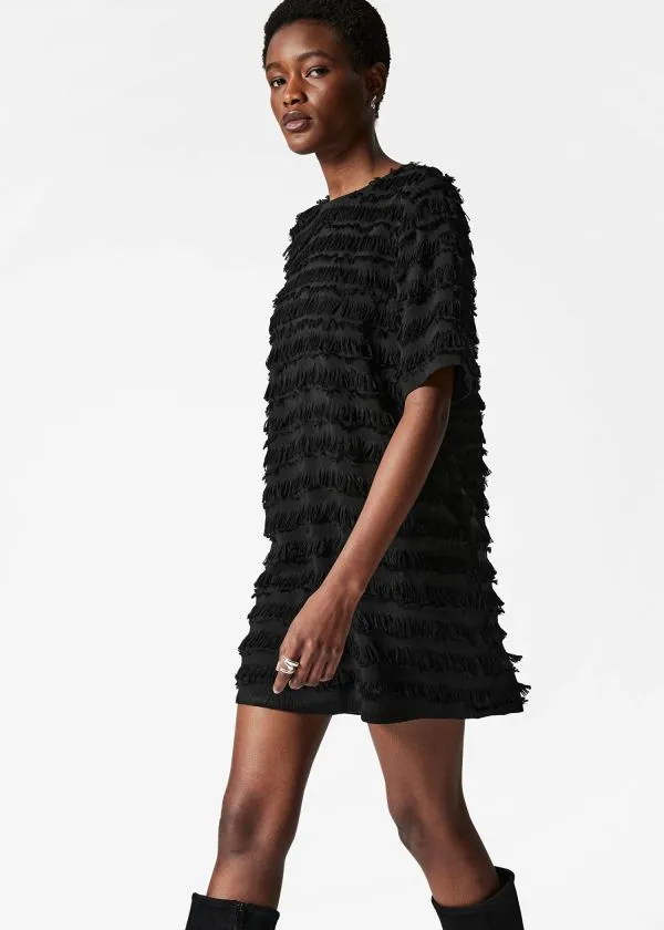 Women Dresses and Other Stories Fringed Mini Dress Black