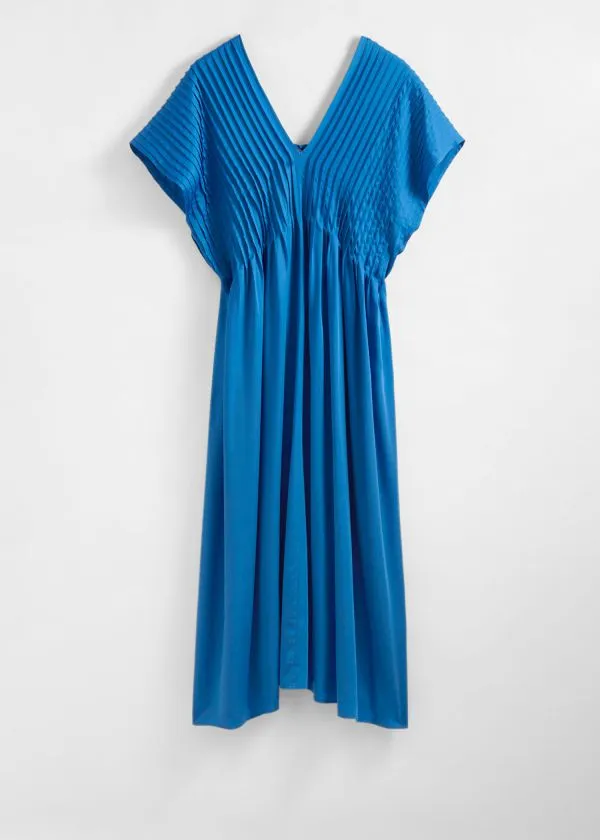 Women Dresses and Other Stories Pleated Midi Dress Blue