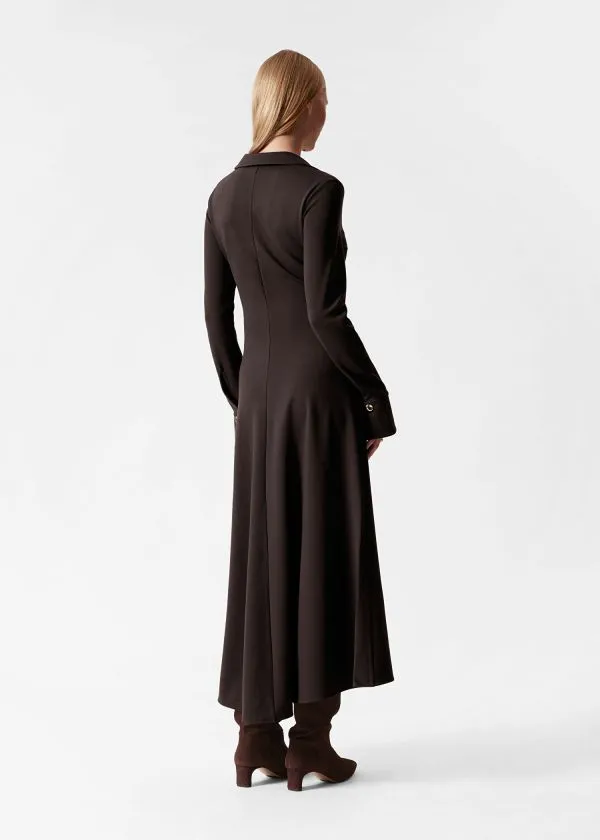 Women Dresses and Other Stories RuchedWaist Midi Shirt Dress Dark Brown