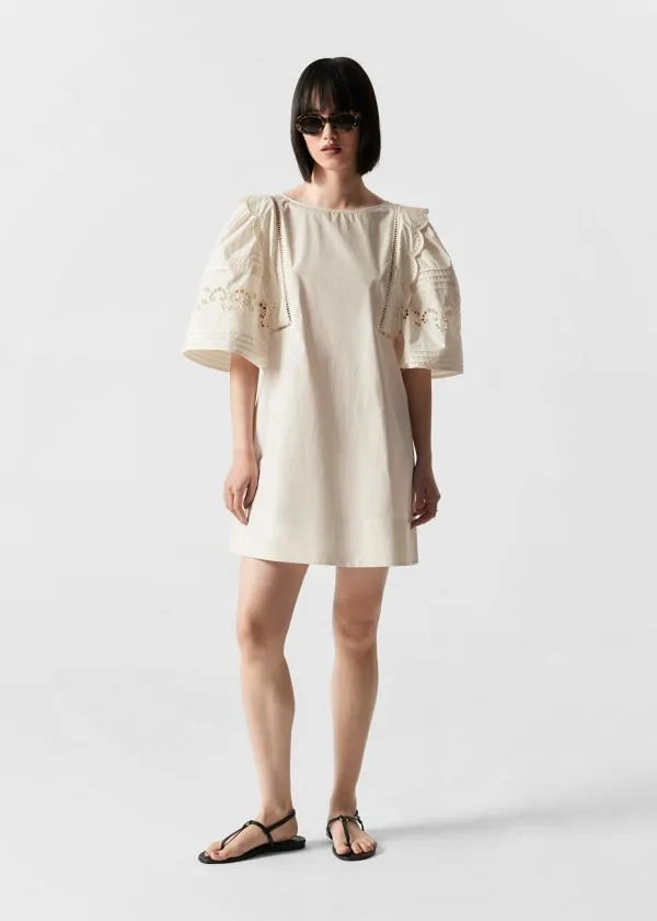 Women Dresses and Other Stories Scalloped Mini Dress White