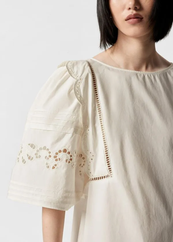 Women Dresses and Other Stories Scalloped Mini Dress White