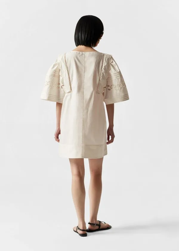 Women Dresses and Other Stories Scalloped Mini Dress White
