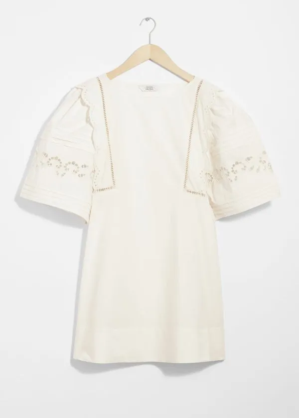 Women Dresses and Other Stories Scalloped Mini Dress White