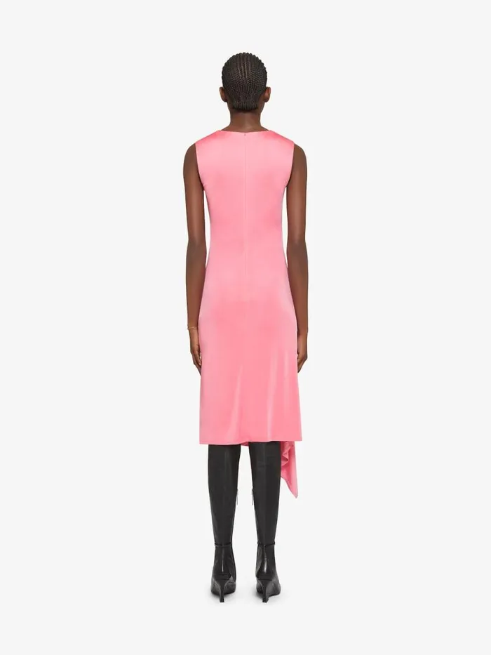 Women Dresses Givenchy Asymmetrical Draped Dress In Jersey Flamingo
