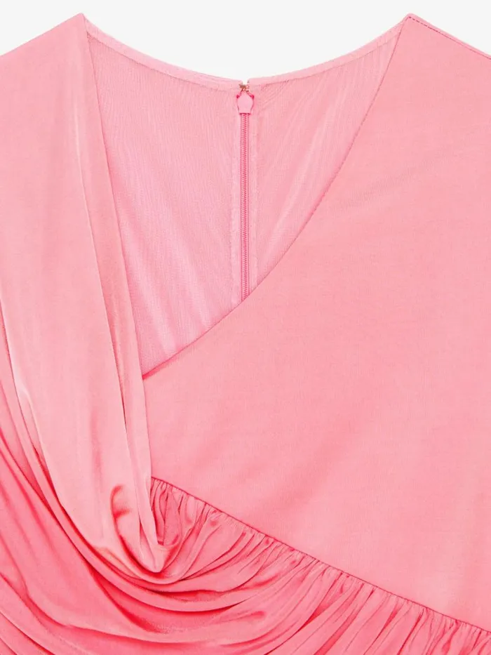 Women Dresses Givenchy Asymmetrical Draped Dress In Jersey Flamingo