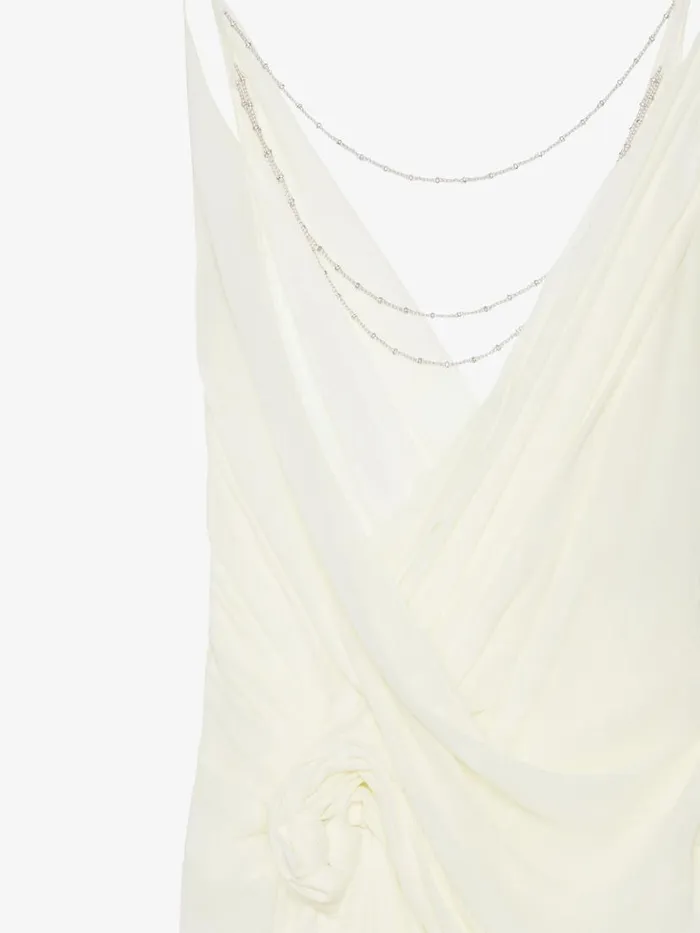 Women Dresses Givenchy Draped Dress In Silk With Pearl Chains Butter