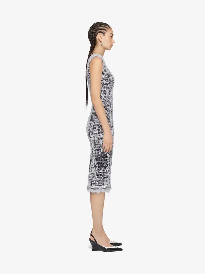 Women Dresses Givenchy Dress In 4G Tweed With Chain Detail Blackwhite
