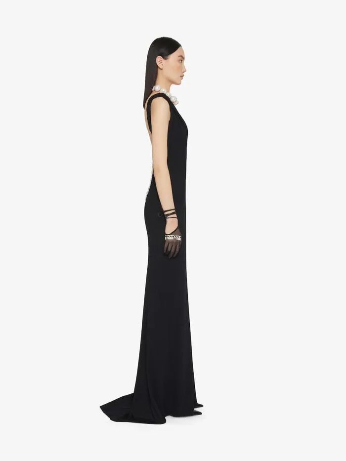 Women Dresses Givenchy Dress With Twisted Straps In Jersey With Pearls Black