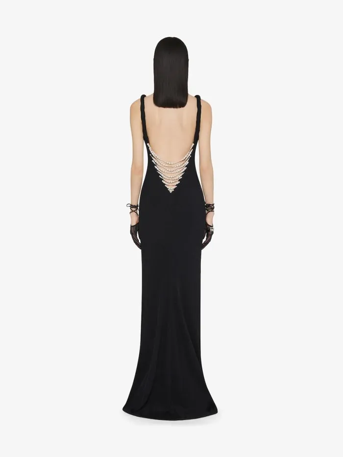 Women Dresses Givenchy Dress With Twisted Straps In Jersey With Pearls Black