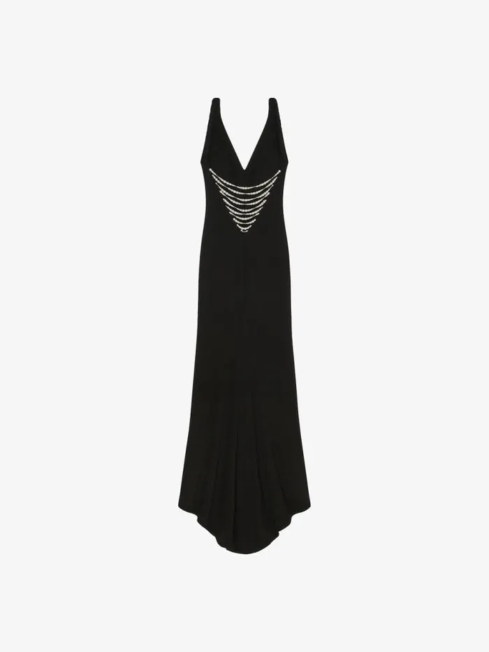 Women Dresses Givenchy Dress With Twisted Straps In Jersey With Pearls Black