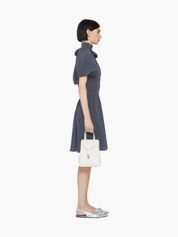 Women Dresses Givenchy Polka Dots Dress In Silk With Lavallire Navywhite