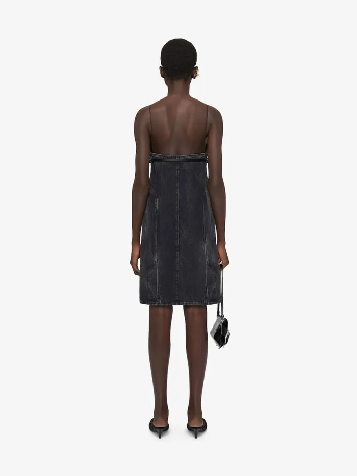 Women Dresses Givenchy Voyou Straps Dress In Denim Black
