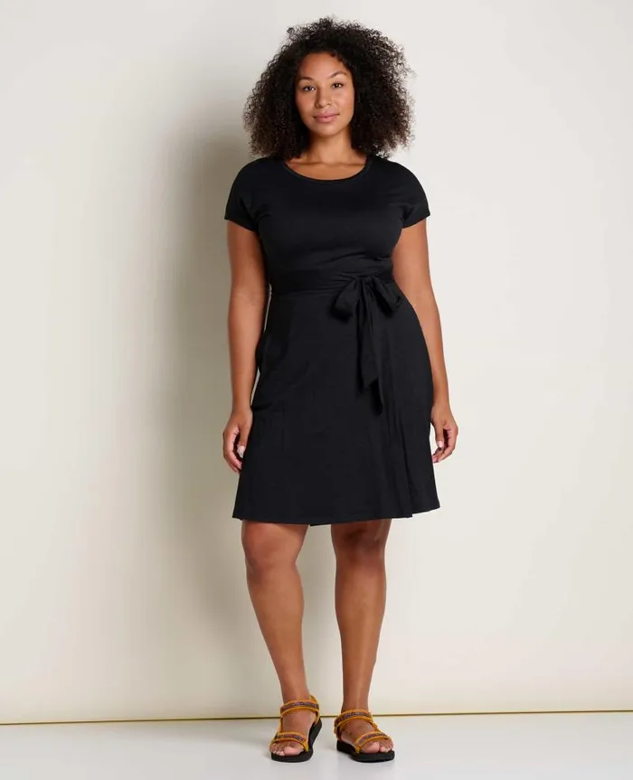 Women Dresses Toad and Co Cue Wrap Short Sleeve Dress Black