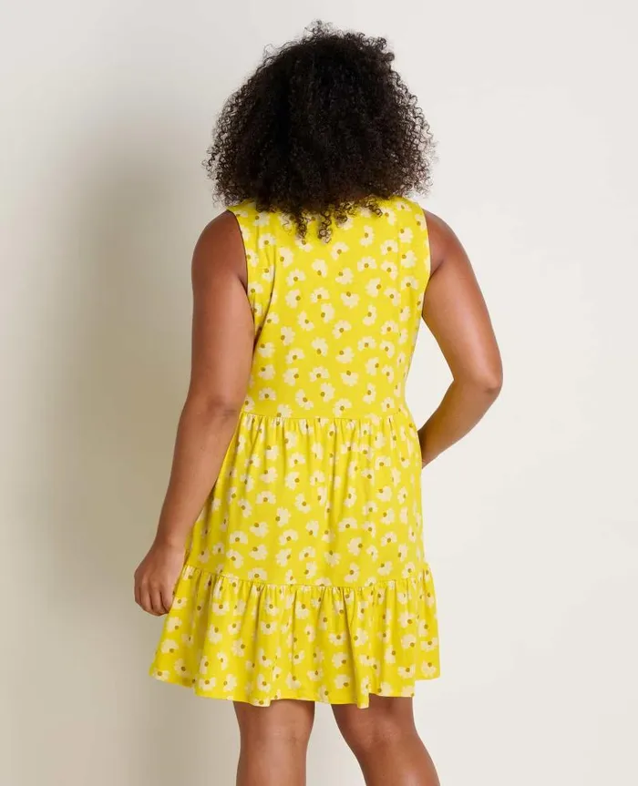 Women Dresses Toad and Co Marley Tiered Sleeveless Dress Sulphur Half Daisy Print