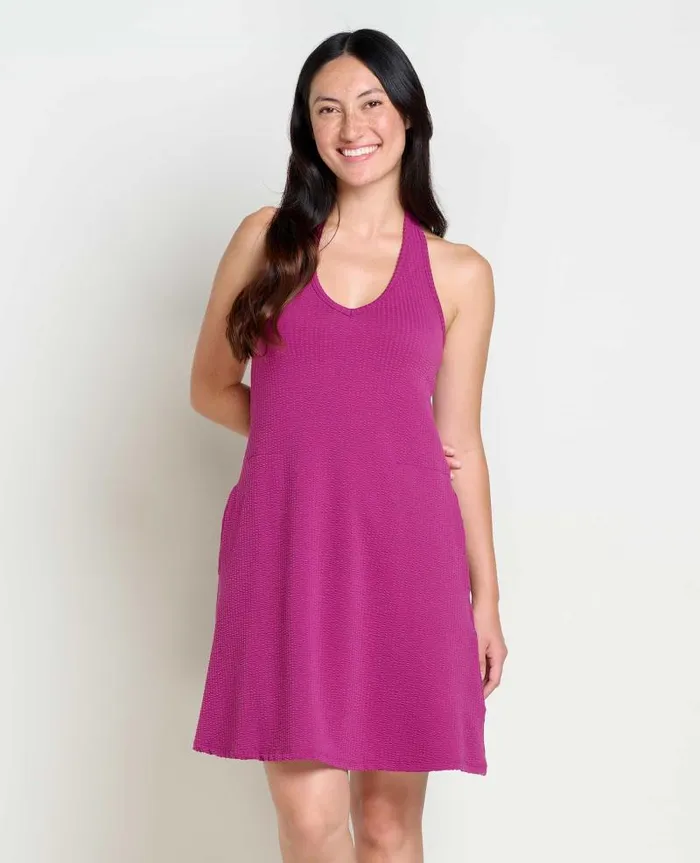 Women Dresses Toad and Co Plumeria Halter Dress Boysenberry Texture