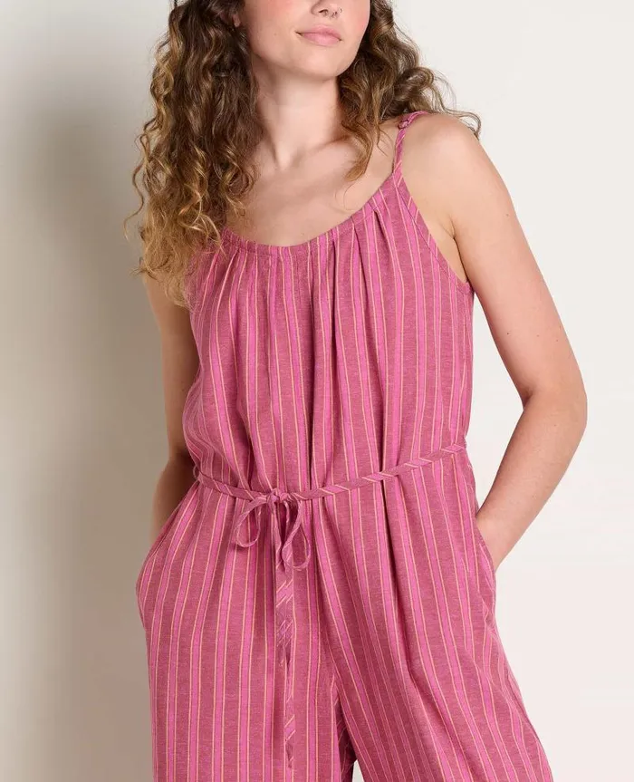 Women Dresses Toad and Co Taj Hemp Strappy Jumpsuit Tulip Stripe