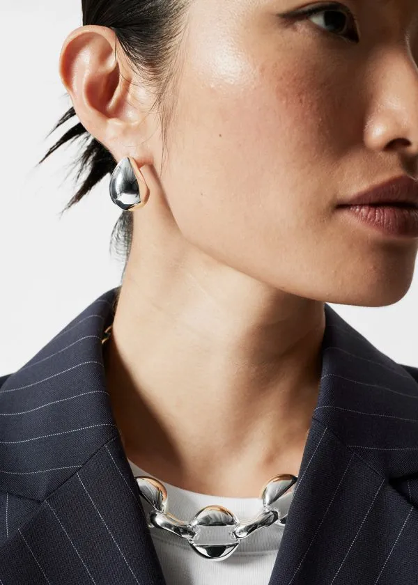 Women Earrings and Other Stories Chunky Teardrop Earrings Silver