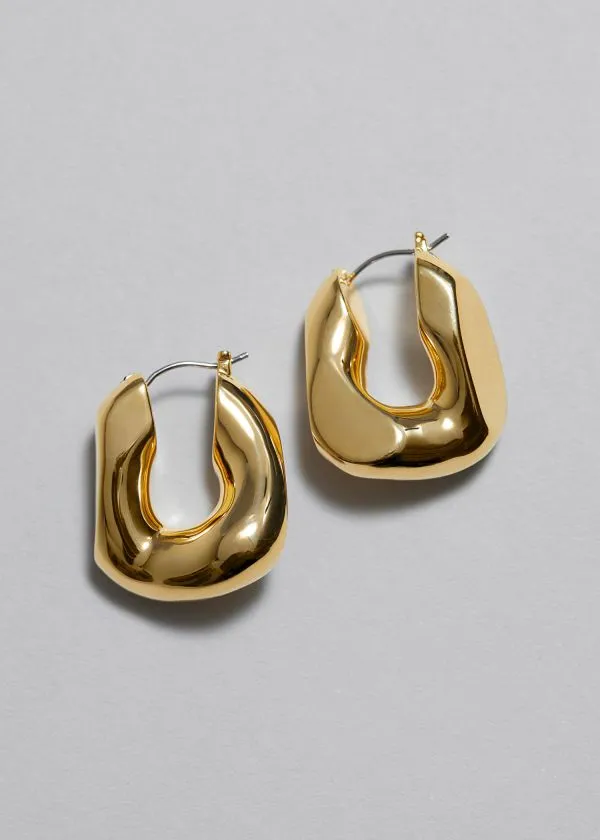 Women Earrings and Other Stories Chunky Twist Hoop Earrings Gold