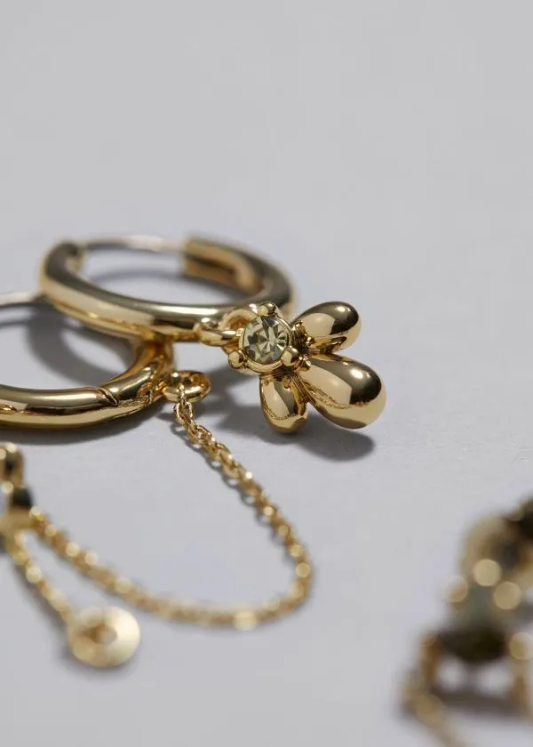 Women Earrings and Other Stories Embellished Earrings Set Gold