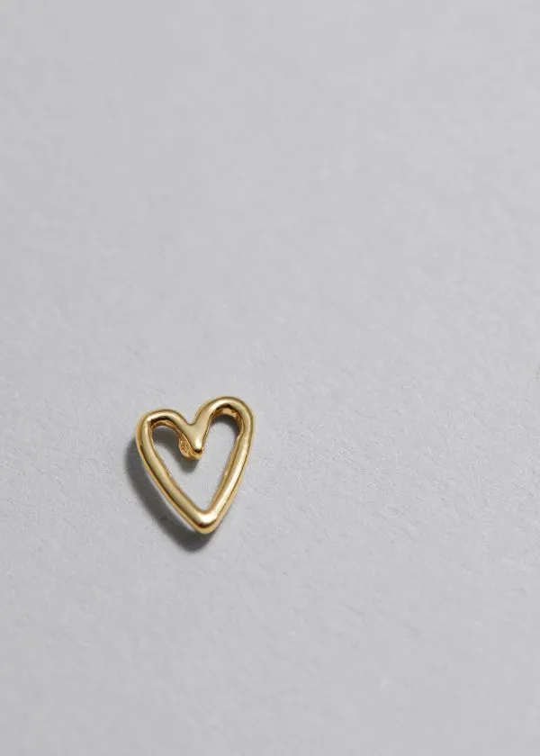 Women Earrings and Other Stories Heart Stud Earrings Gold