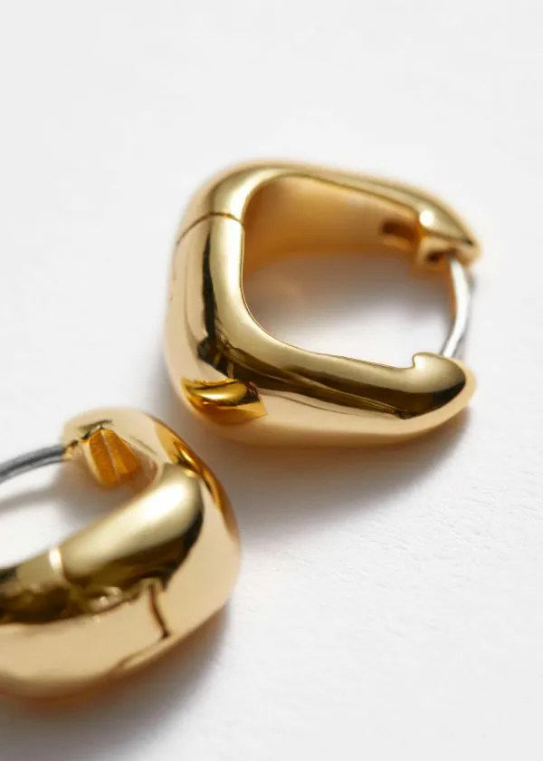 Women Earrings and Other Stories Square Hoop Earrings Gold