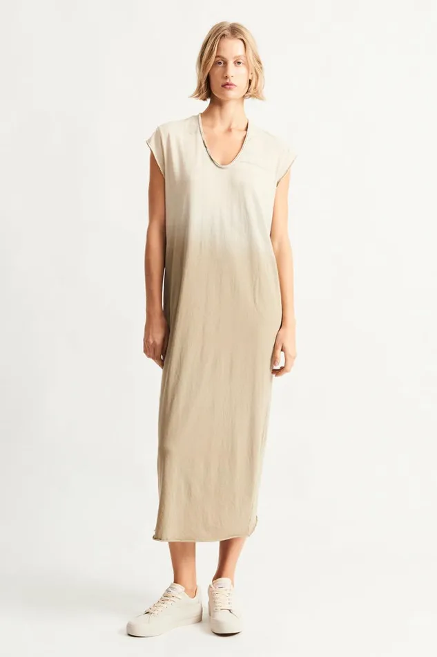 Women Faded Sand Cocoon Dress Raquel Allegra TShirts