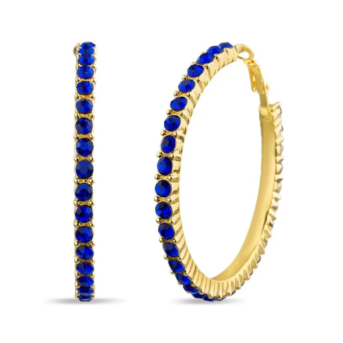Women Fashion Jewelry Badgley Mischka Rhinestone Hoop Earrings