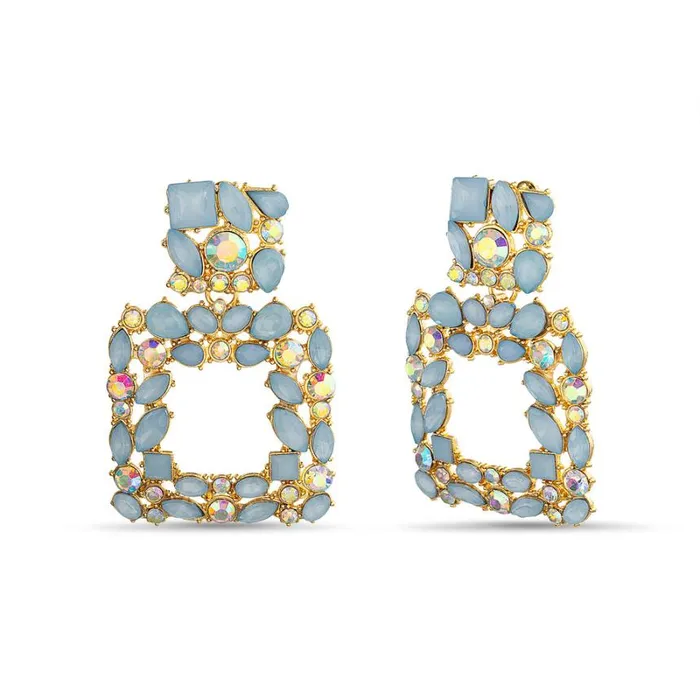 Women Fashion Jewelry Badgley Mischka Square Door Knocker Earrings