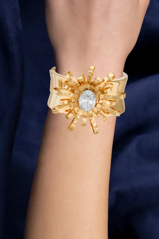 Women Fashion Jewelry Badgley Mischka Sunburst Floral Cuff Bracelet