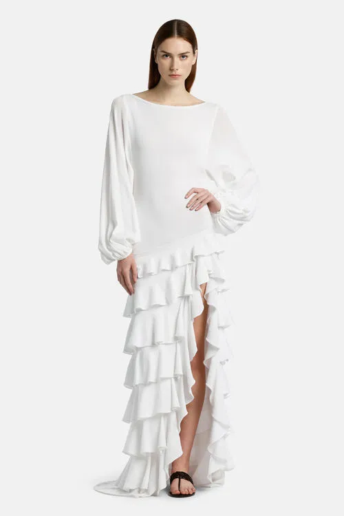 Women Formal Dresses Luisa Spagnoli Cialda Cialda White