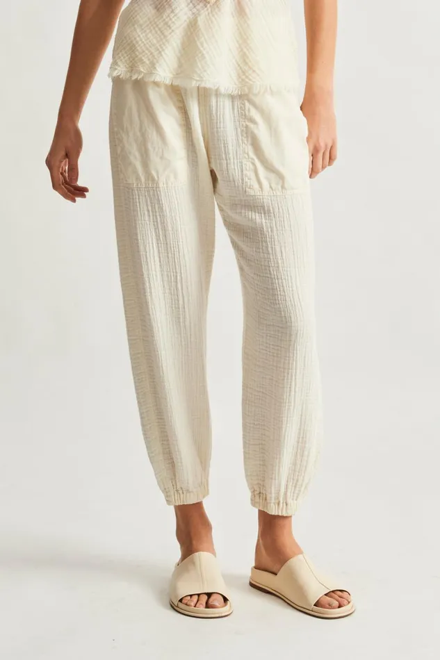 Women Gauze Dirty White Cameroon Pant Raquel Allegra Bottoms