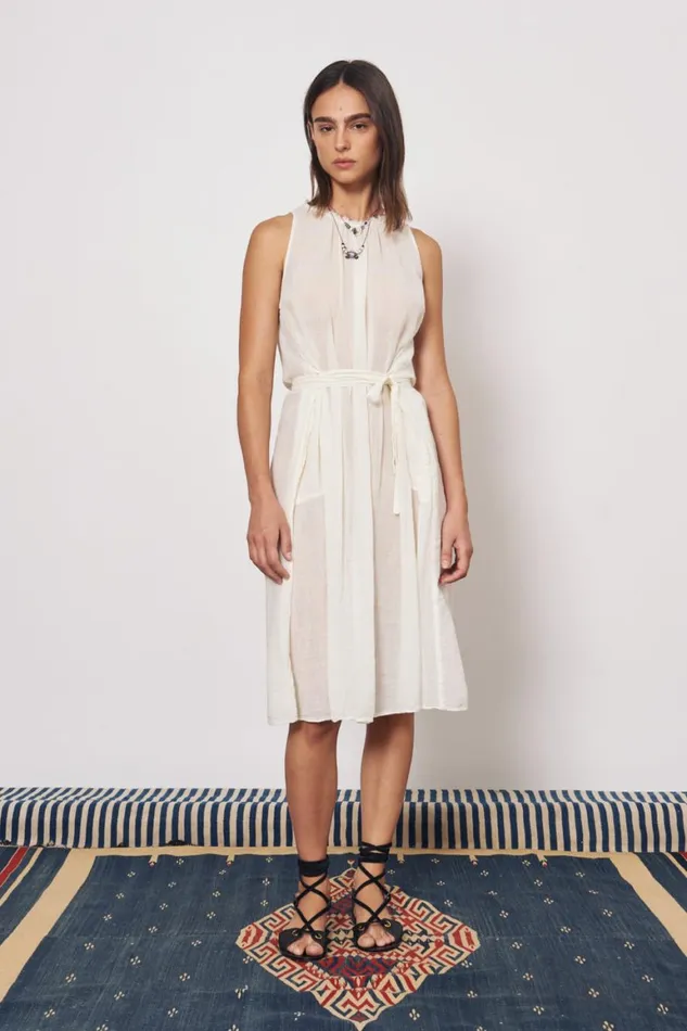 Women Gauze Dirty White Zambia Tank Dress Raquel Allegra Dresses