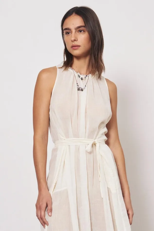 Women Gauze Dirty White Zambia Tank Dress Raquel Allegra Dresses