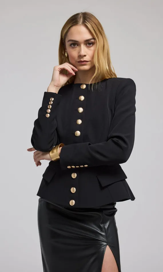 Women Generation Love Clothing Blazers and Jackets Ophelia Crepe Blazer Black