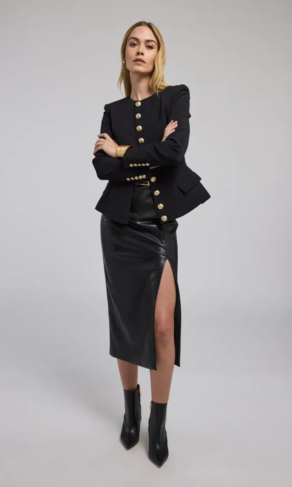Women Generation Love Clothing Blazers and Jackets Ophelia Crepe Blazer Black