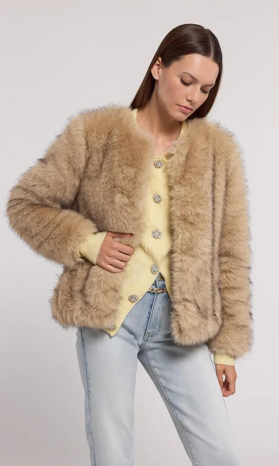 Women Generation Love Clothing Outerwear Lucas Faux Fur Jacket Brownblack