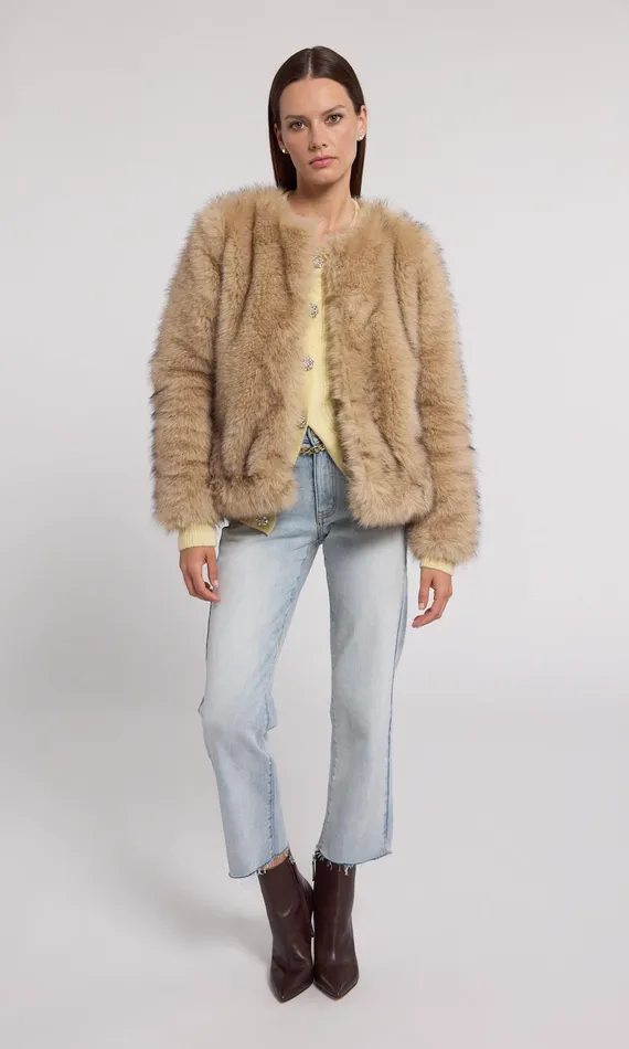 Women Generation Love Clothing Outerwear Lucas Faux Fur Jacket Brownblack
