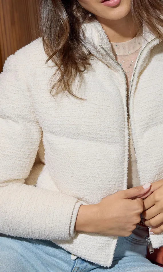 Women Generation Love Clothing Outerwear Rhoda Tweed Puffer White