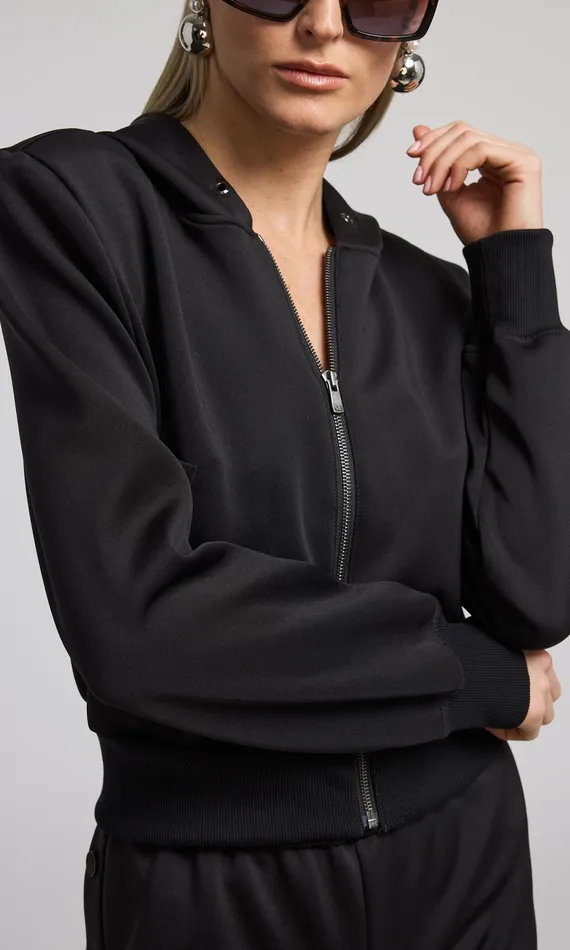 Women Generation Love Clothing Sweaters and Sweatshirts Zira Scuba Hoodie Black