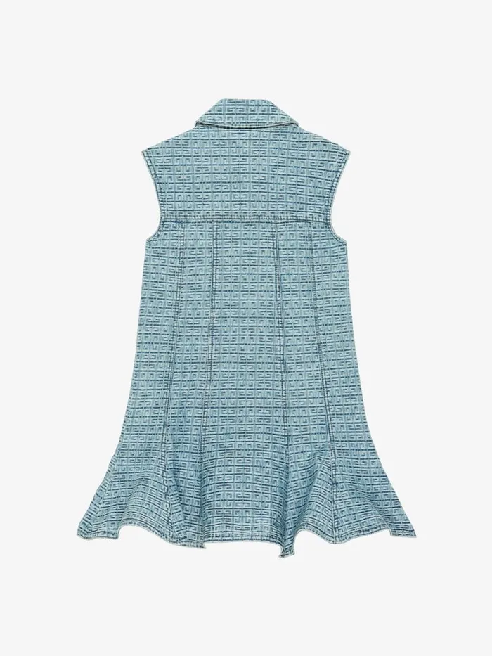 Women Girl 4 To 12 Years Givenchy Sleeveless Dress In 4G Denim Denim Blue