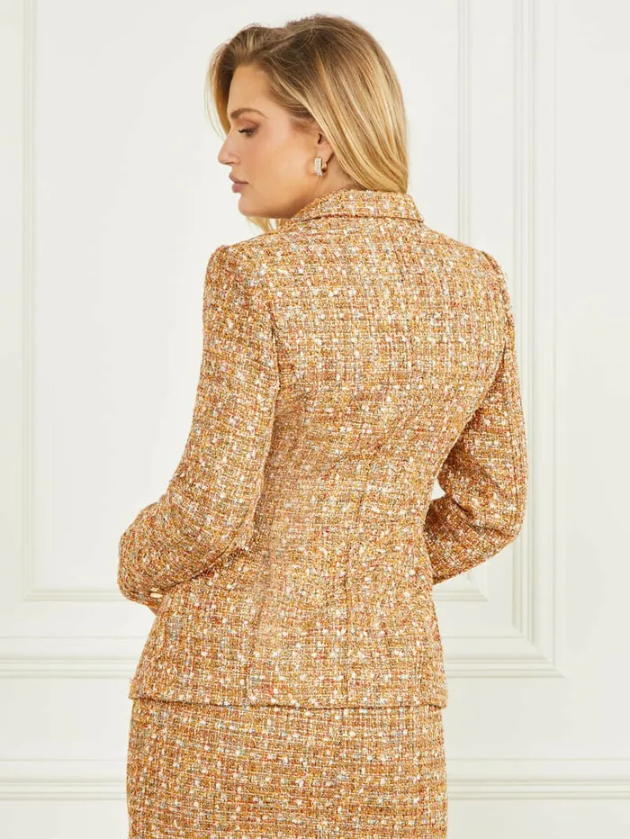 Women GUESS Angelica Tweed Blazer Tallulah Multicolor Tweed Jackets and Coats Women GUESS Angelica Tweed Blazer Tallulah Multicolor Tweed Jackets and Coats