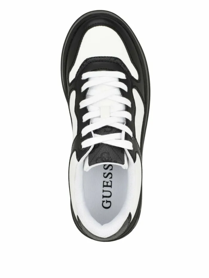 Women GUESS Cleva Contrasting LowTop Sneakers White Graffiti Sneakers Women GUESS Cleva Contrasting LowTop Sneakers White Graffiti Sneakers