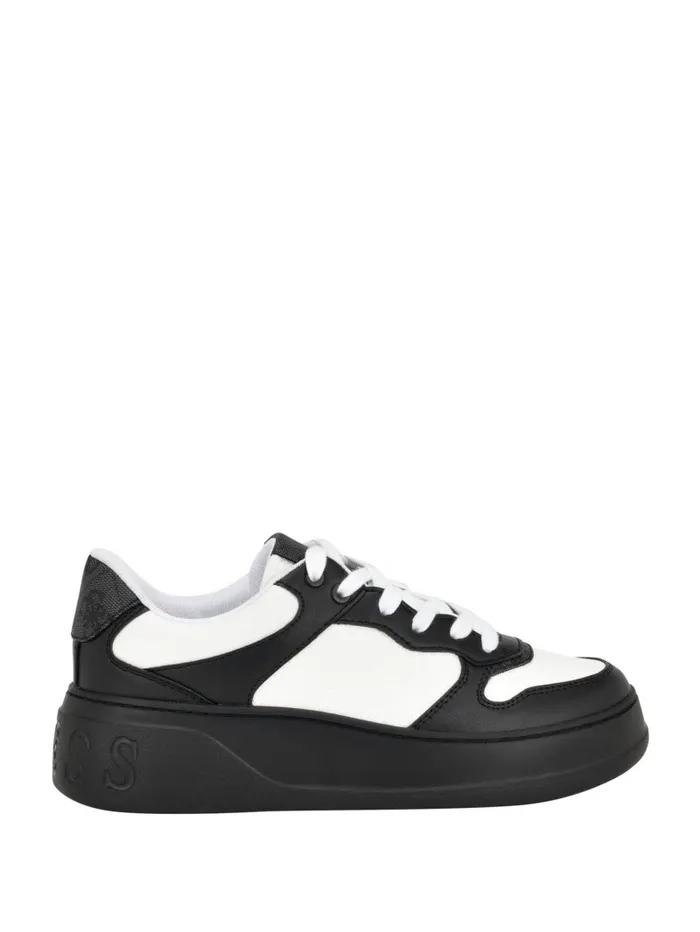 Women GUESS Cleva Contrasting LowTop Sneakers White Graffiti Sneakers Women GUESS Cleva Contrasting LowTop Sneakers White Graffiti Sneakers