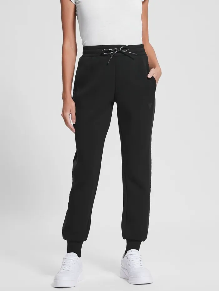Women GUESS Eco Allie Scuba Active Pants Black Bottoms
