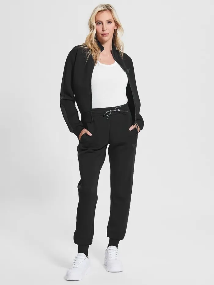 Women GUESS Eco Allie Scuba Active Pants Black Bottoms
