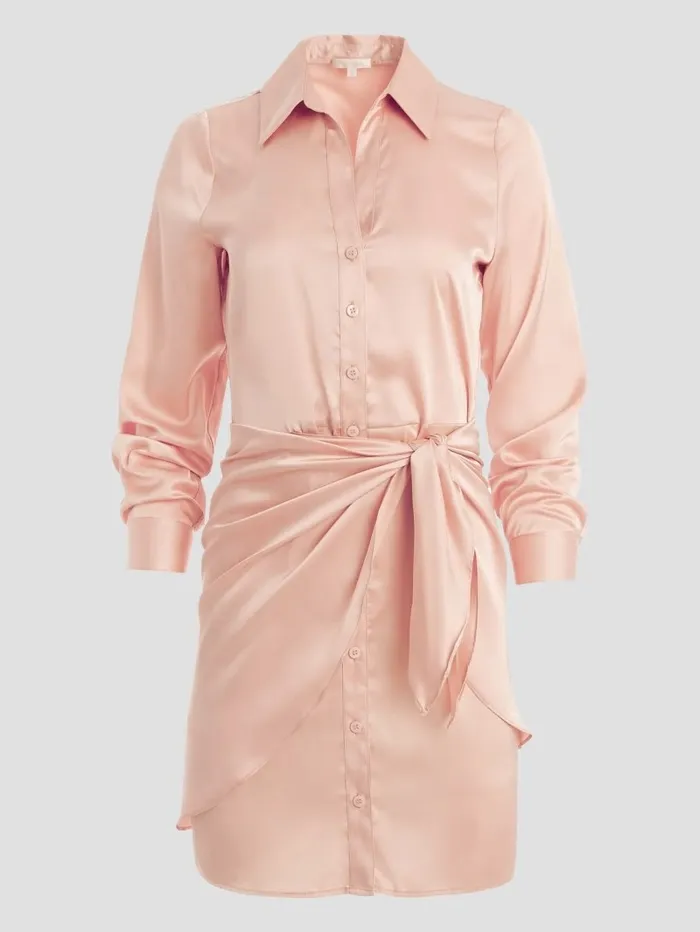 Women GUESS Eco Alya Dress Powder Rose Dresses and Jumpsuits Women GUESS Eco Alya Dress Powder Rose Dresses and Jumpsuits