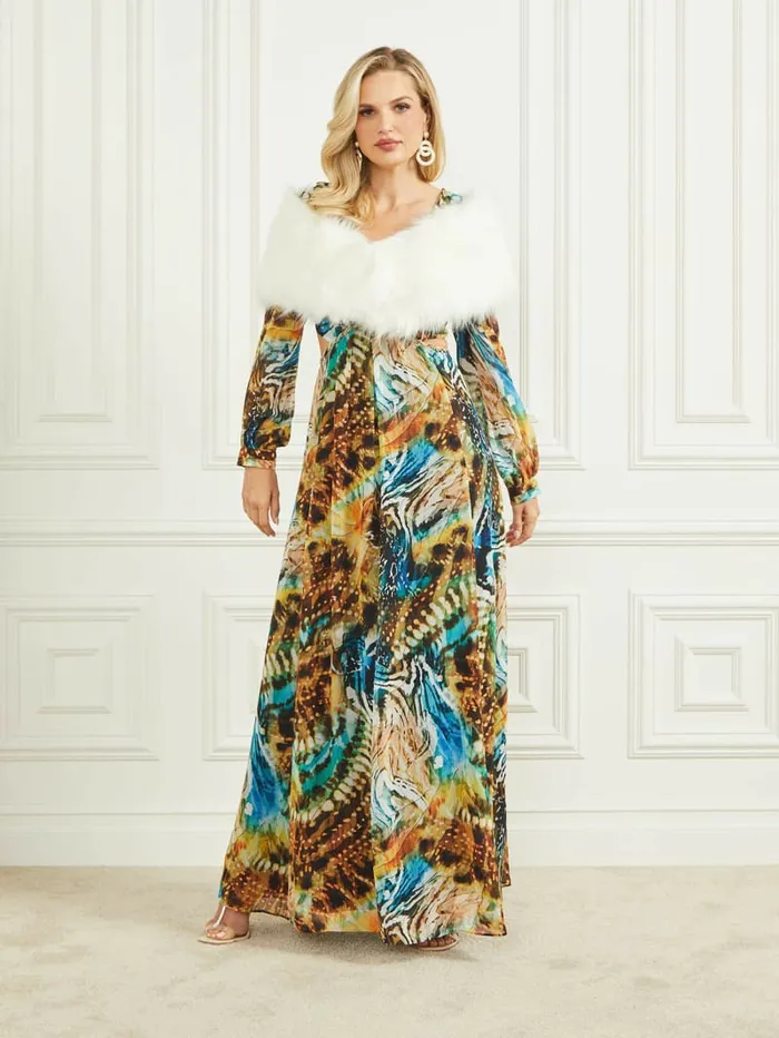 Women GUESS Gwenda FauxFur Shawl Scarf Pale Pearl Jackets and Coats Women GUESS Gwenda FauxFur Shawl Scarf Pale Pearl Jackets and Coats