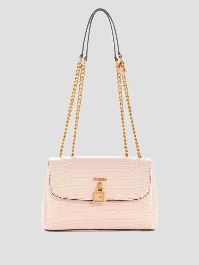 Women GUESS Montreal FauxCrocodile Convertible Crossbody BleuPalermo Wash Handbags